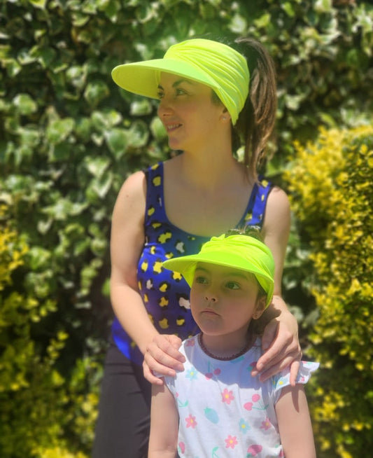 Pack Gorra Amarillo flúor Mamá-Hija