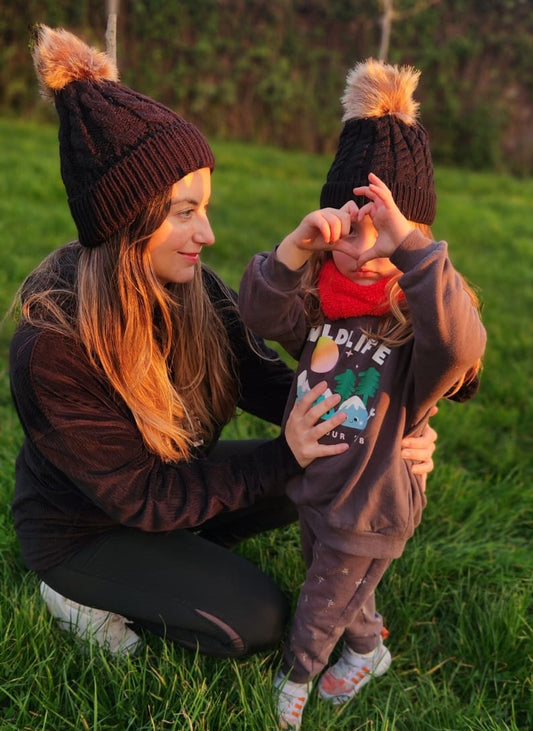 ThisGorra Pack Invierno Mamá e  Hija/o - Negro